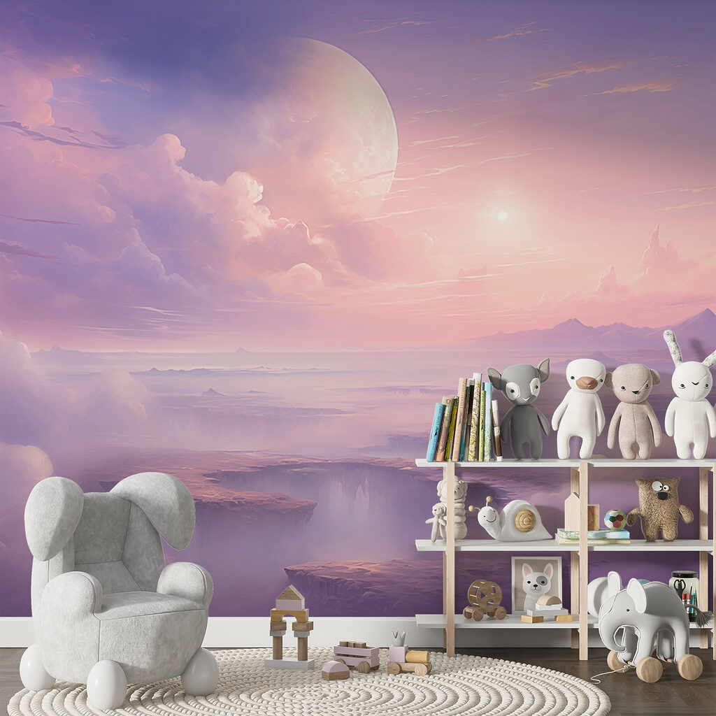 Landscape with clouds and a moon