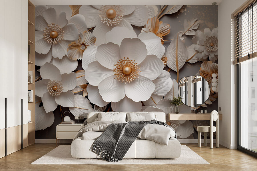 Elegante Papierblumen in sanften Tönen
