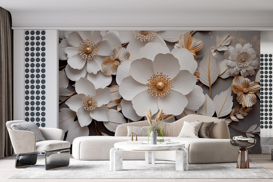 Elegante Papierblumen in sanften Tönen