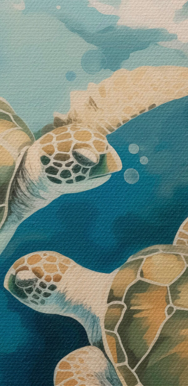 Ein paar Schildkröten schwimmen im Wasser Ein paar Schildkröten schwimmen im Wasser