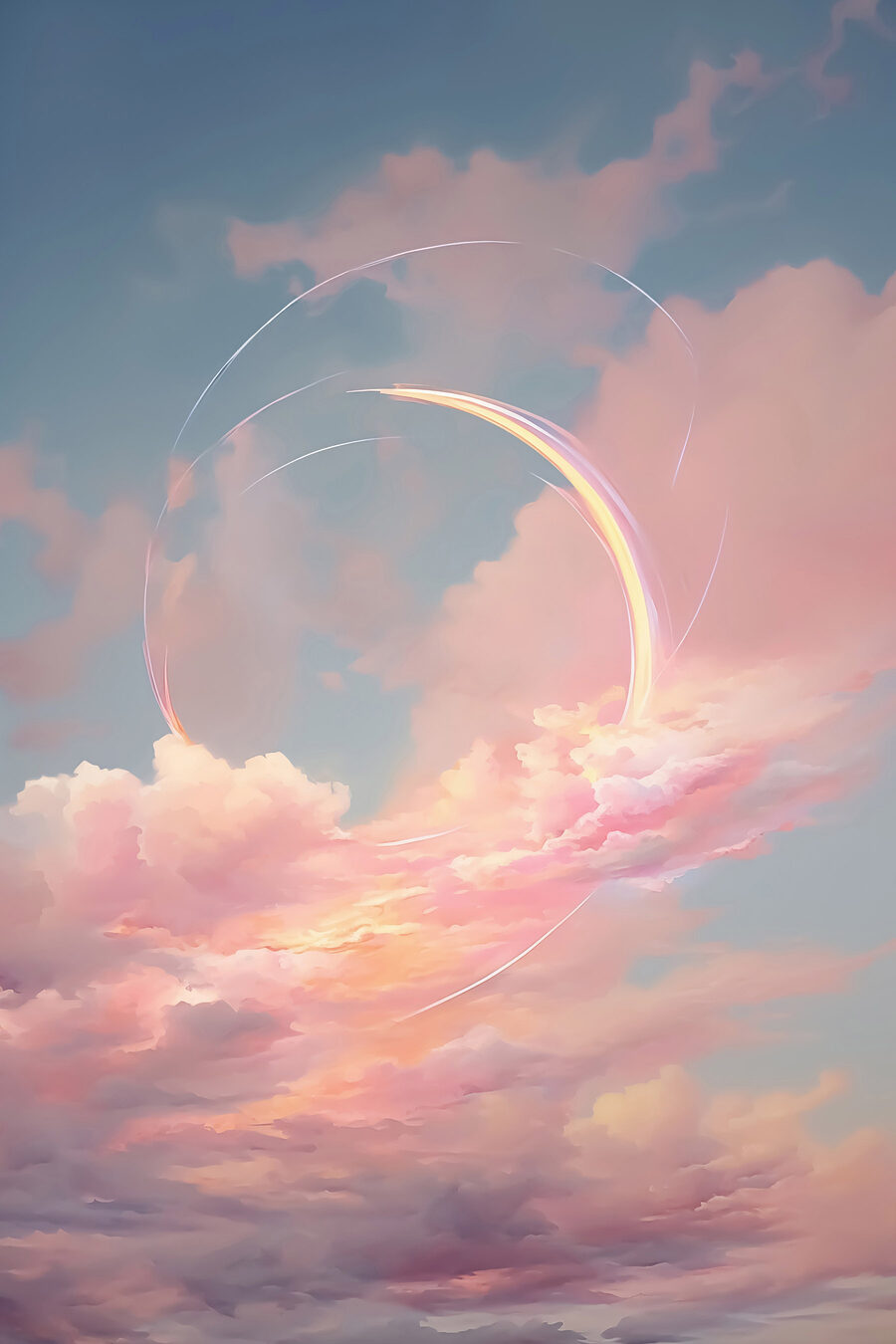 Rosa Wolken am Himmel