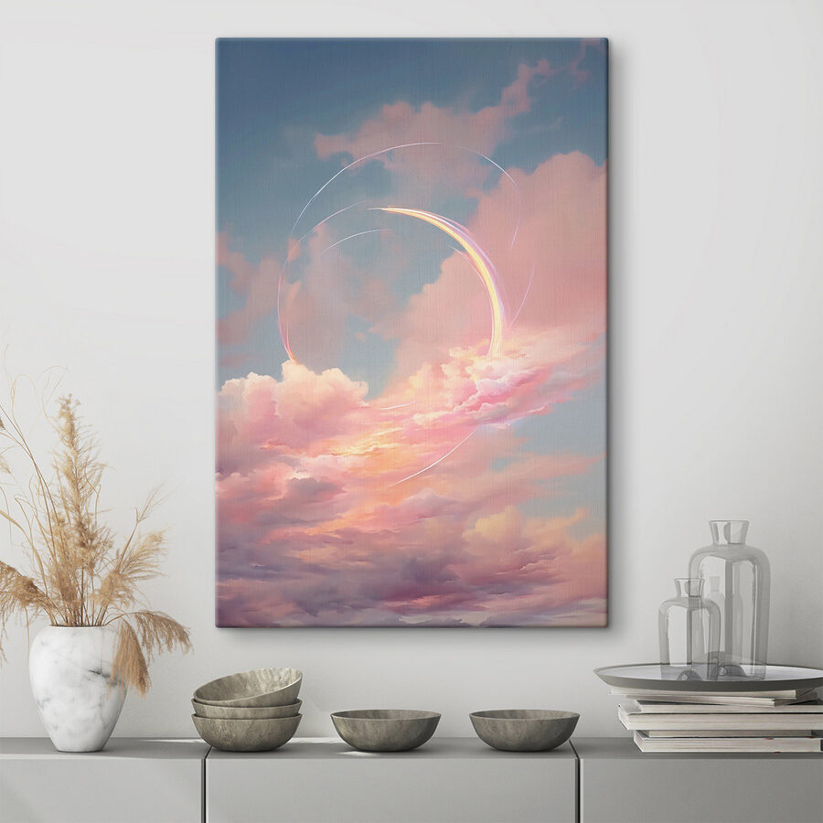 Rosa Wolken am Himmel