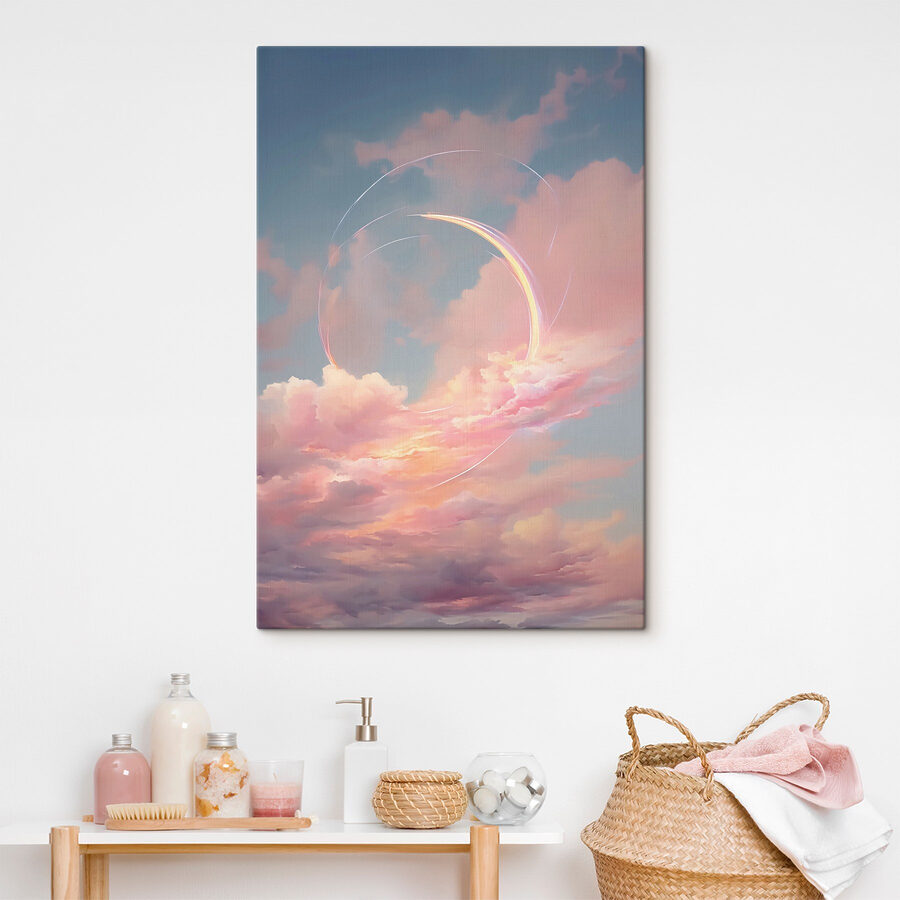 Rosa Wolken am Himmel