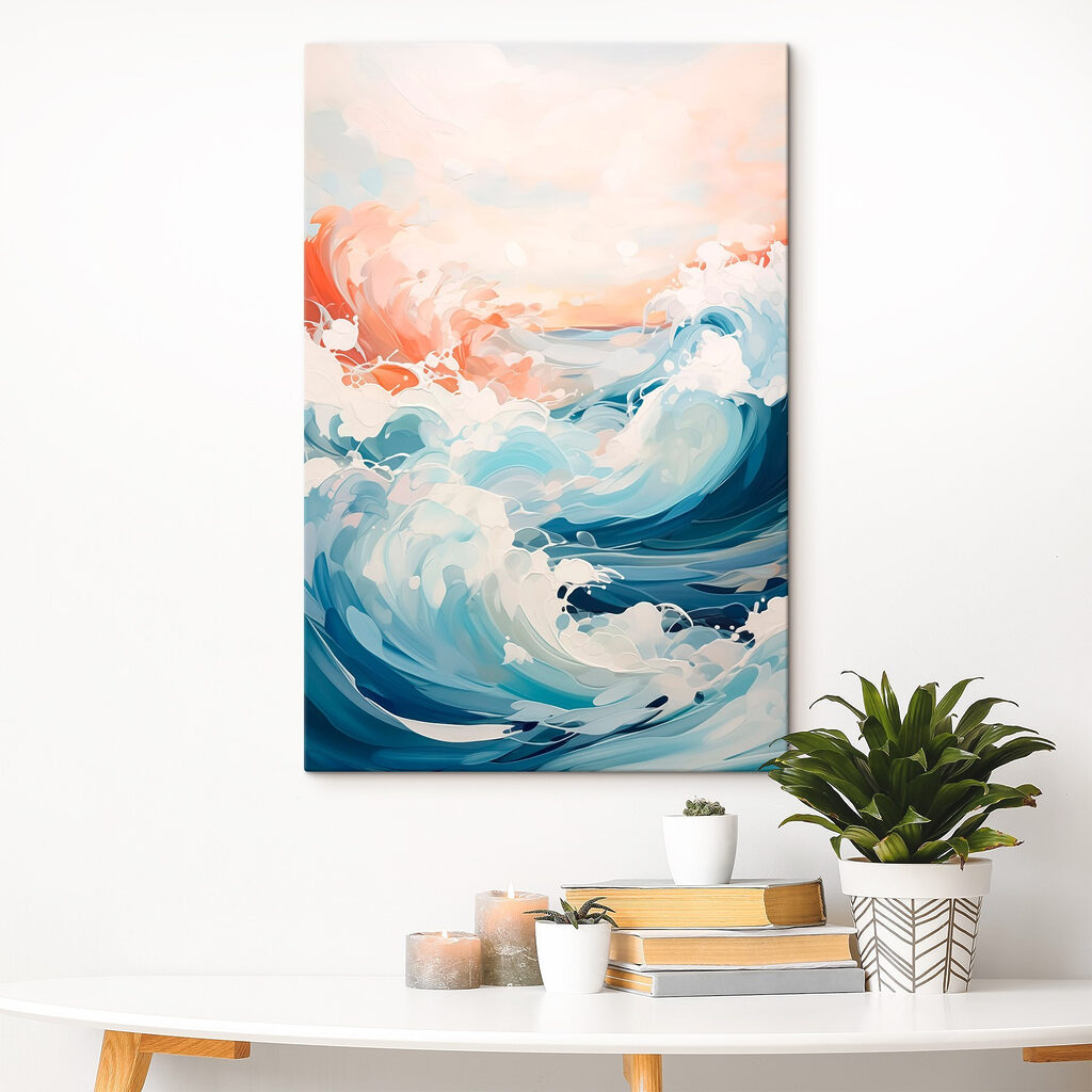 Painting of waves in the ocean Painting of waves in the ocean