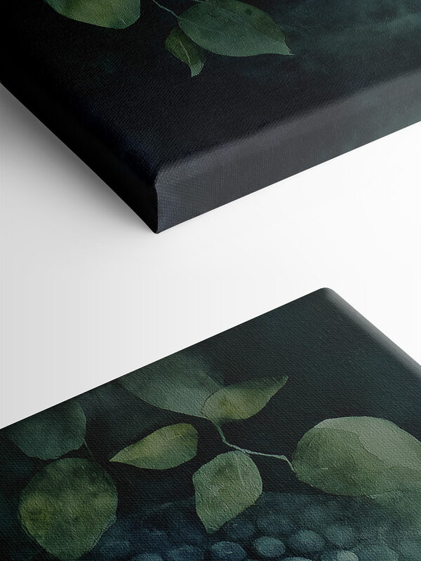 Statue of a person with leaves around it