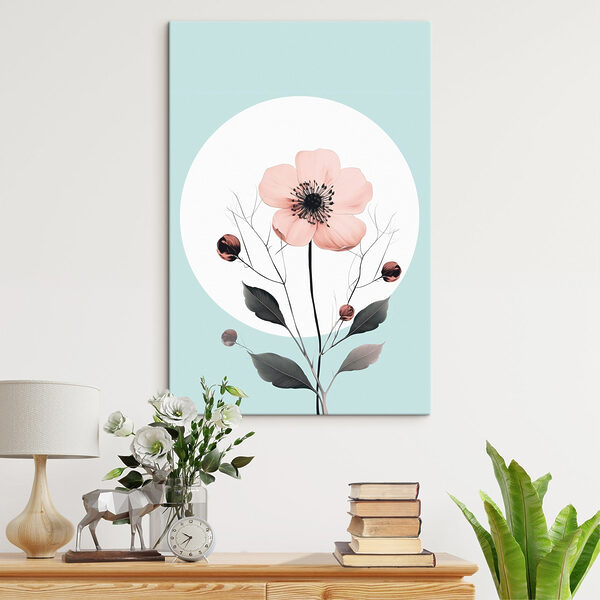 Wandbilder Rosa Blüte mit schwarzer Mitte und Blättern (Artikelnummer: s43994) Wandbilder Wandbilder Rosa Blüte mit schwarzer Mitte und Blättern (Artikelnummer: s43994)