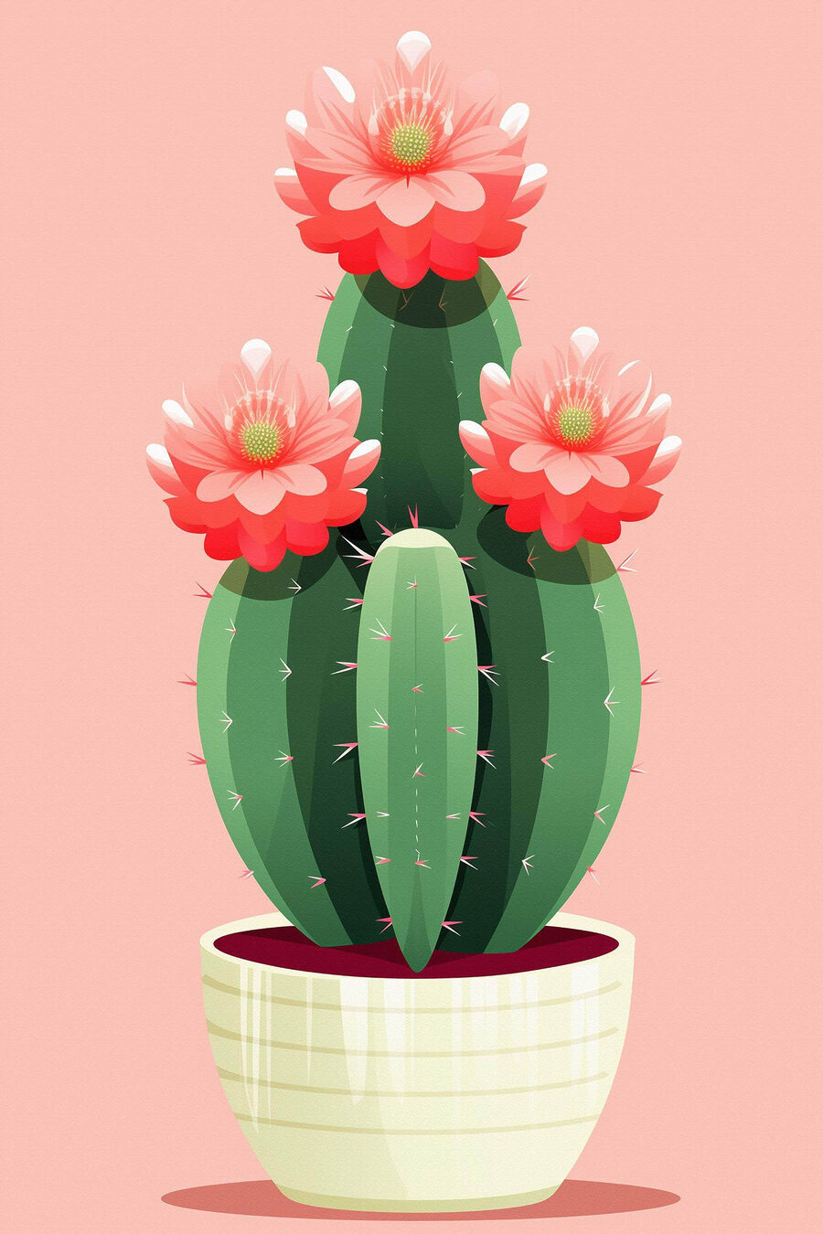 Kaktus mit rosa Blüten