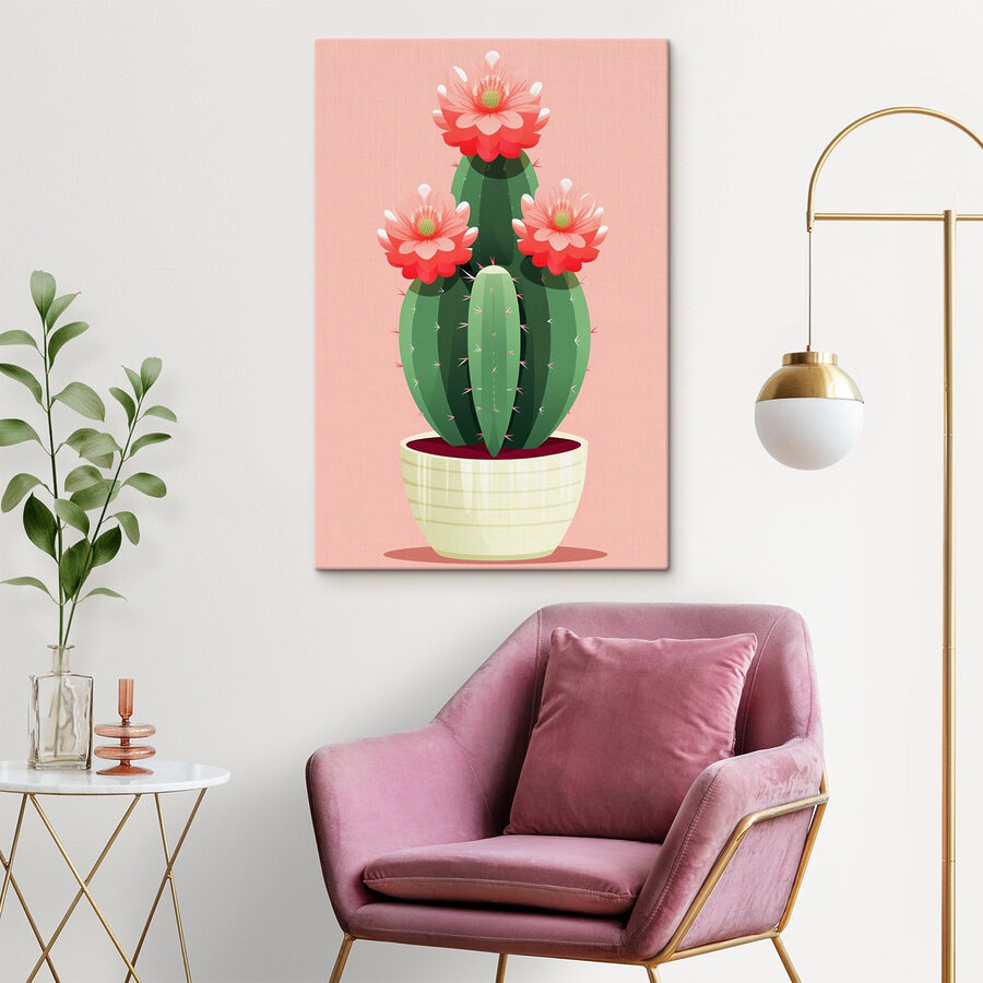Kaktus mit rosa Blüten