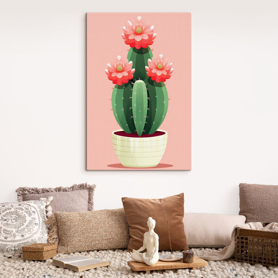 Kaktus mit rosa Blüten