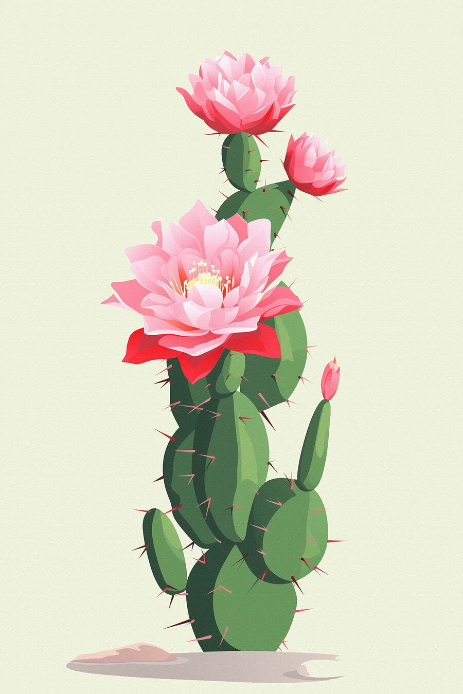 Kaktus mit rosa Blüten