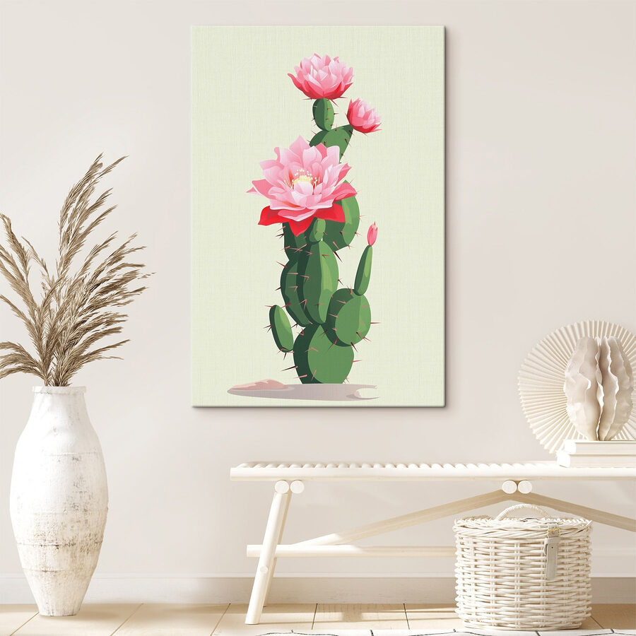 Kaktus mit rosa Blüten