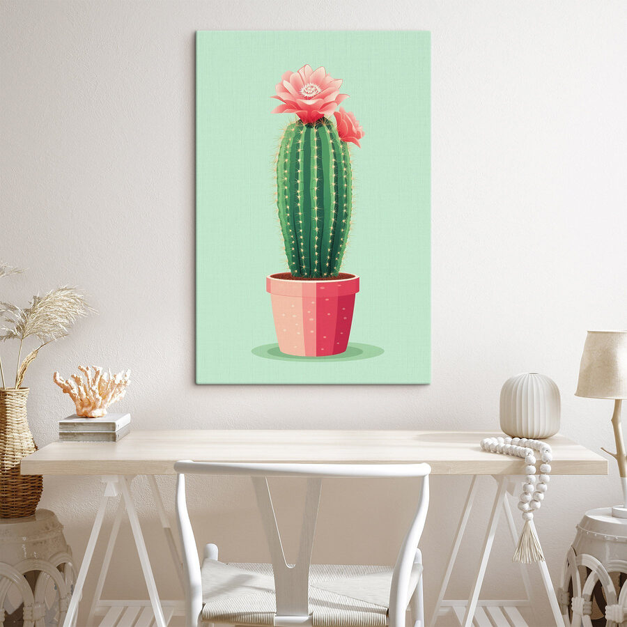 Kaktus mit einer Blume darin Kaktus mit einer Blume darin