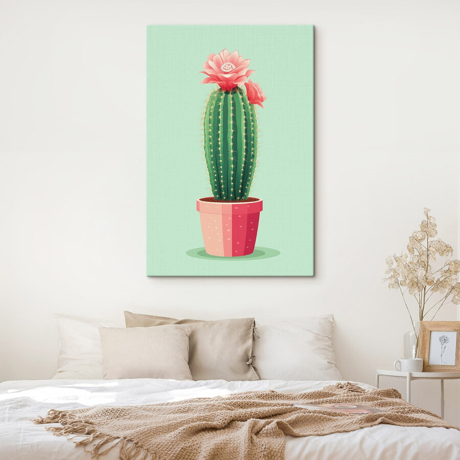 Kaktus mit einer Blume darin Kaktus mit einer Blume darin