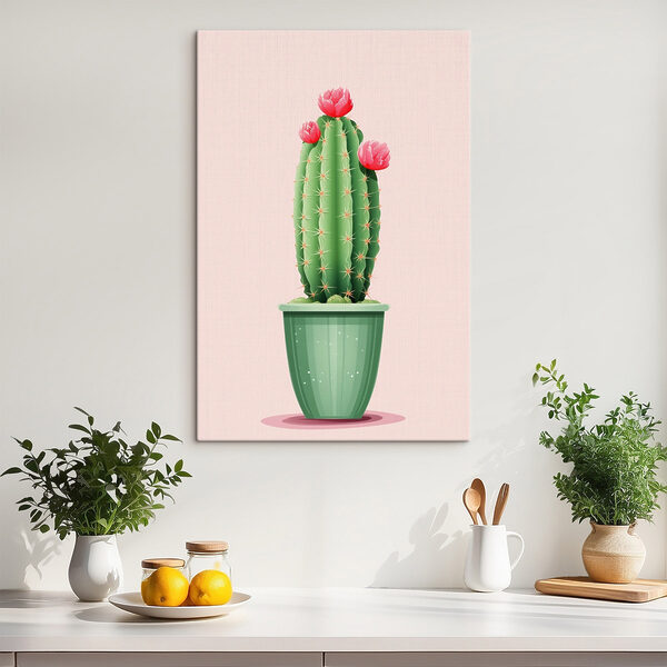 Kaktus mit Blumen in einem Topf Kaktus mit Blumen in einem Topf