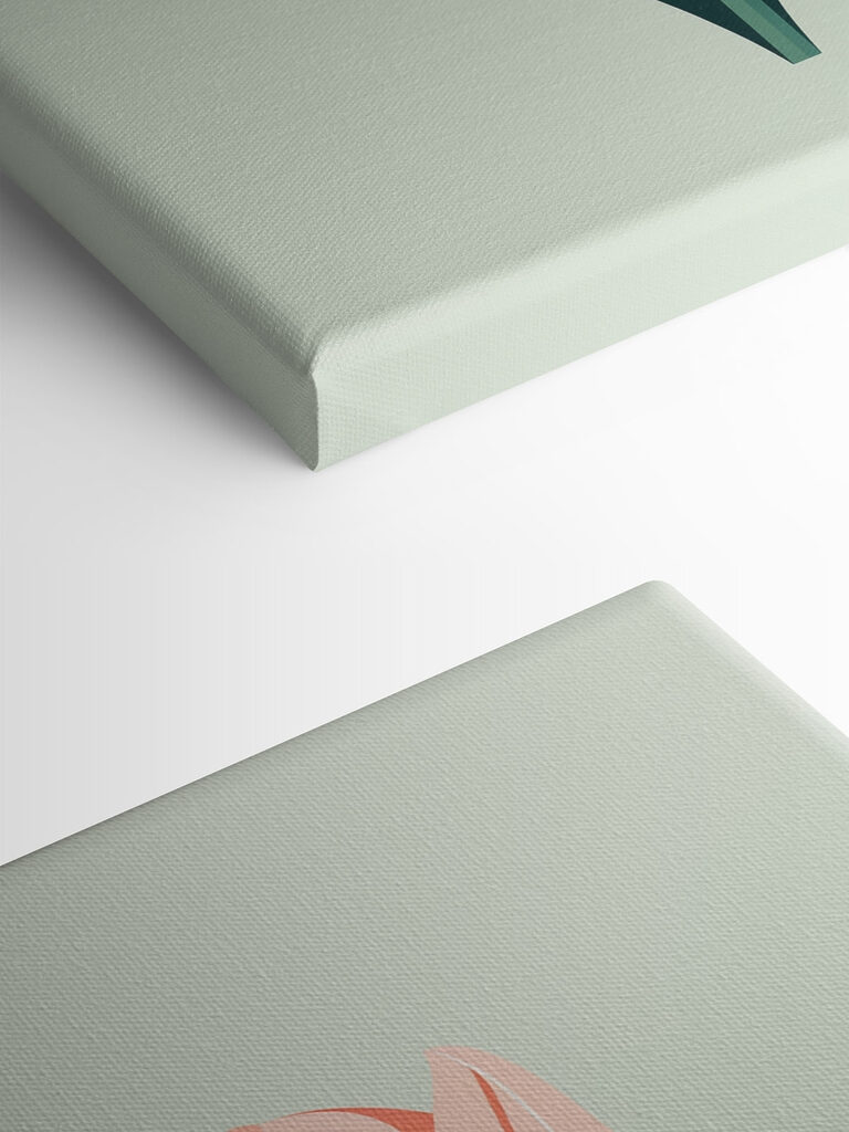 Pink flower with green leaves