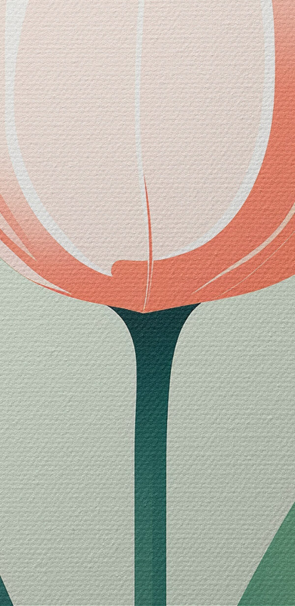 Pink flower with green leaves