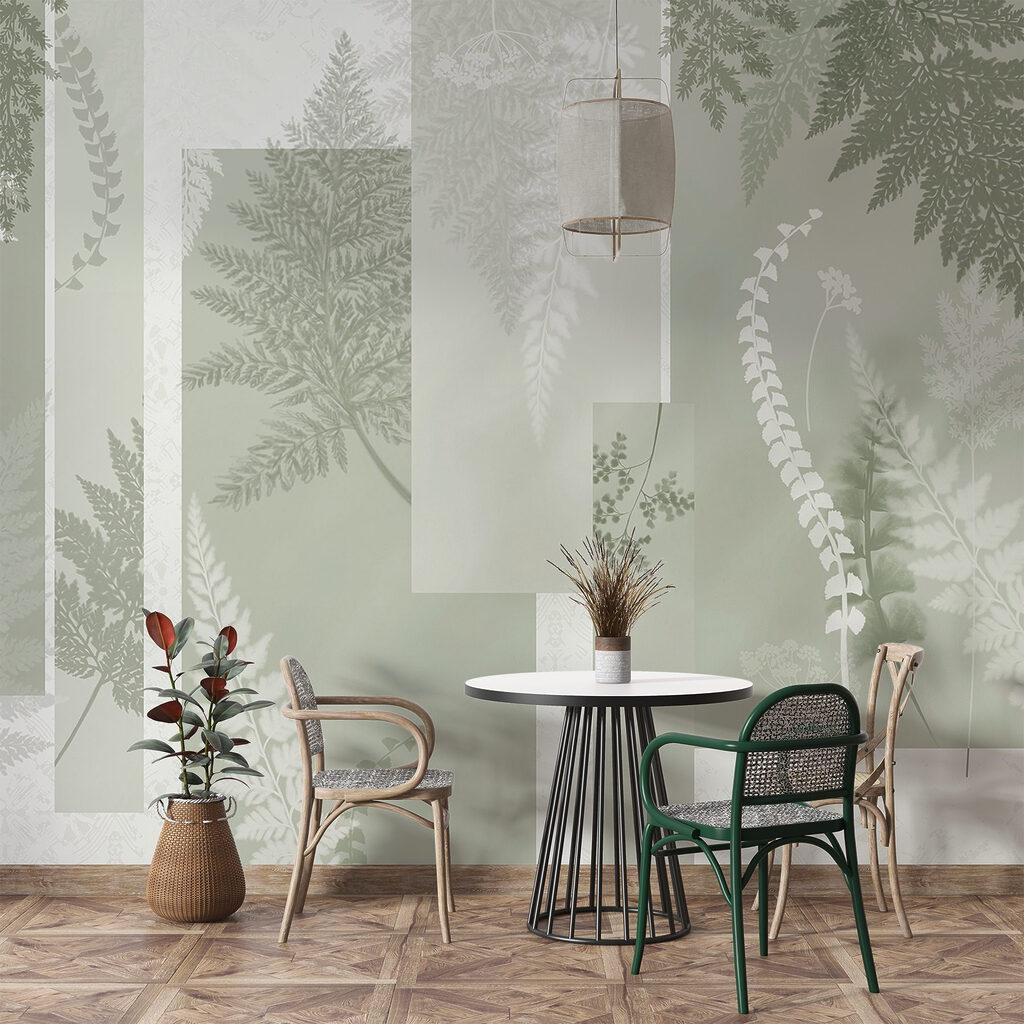 Natural patterns in soft green hues