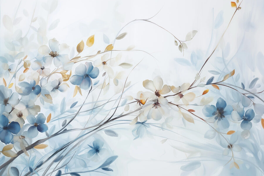 Malerei von Blumen und Blättern