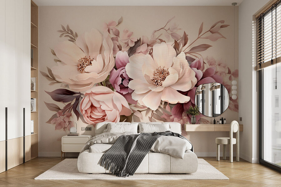 Gruppe von Blumen auf einem weißen Hintergrund