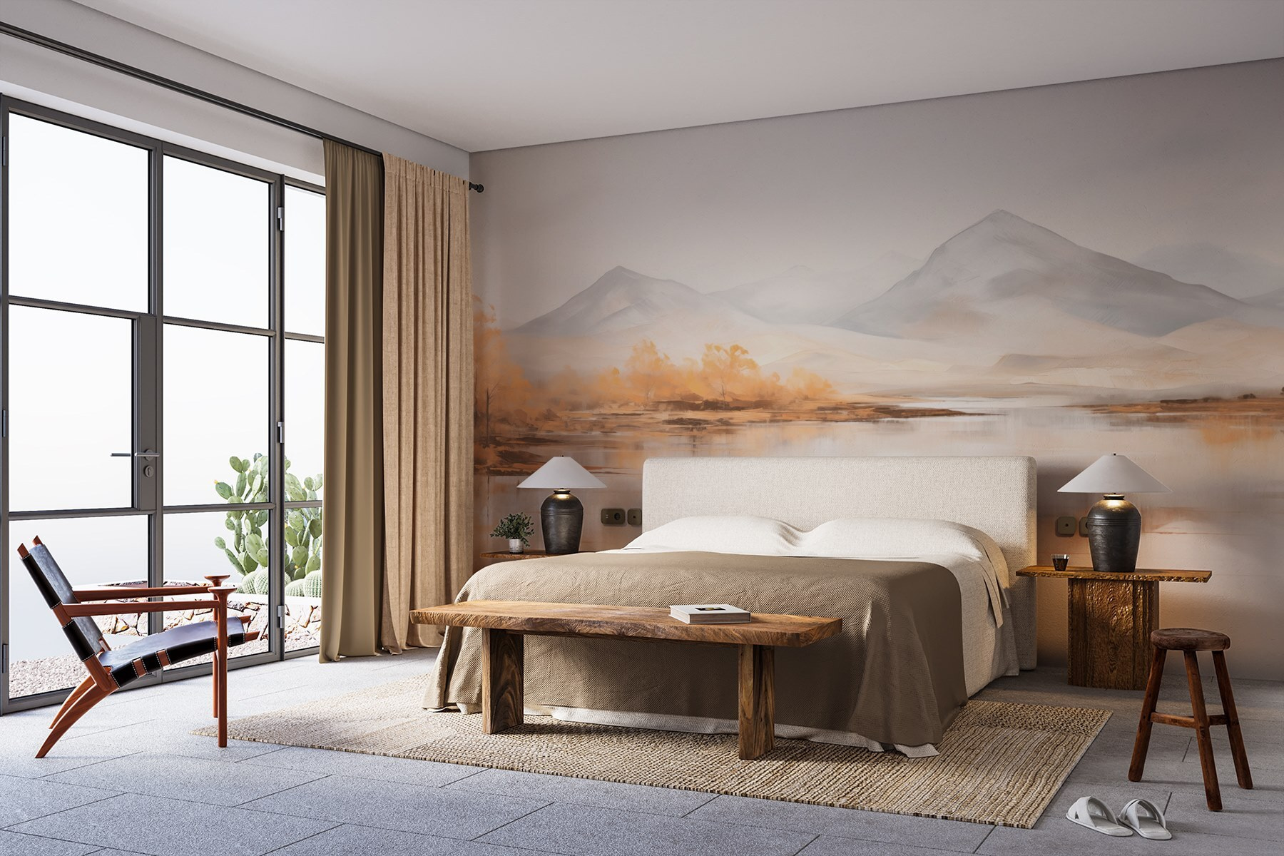 Water and mountains in the distance