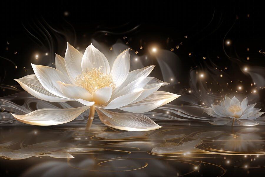 Weiße Blume im Wasser