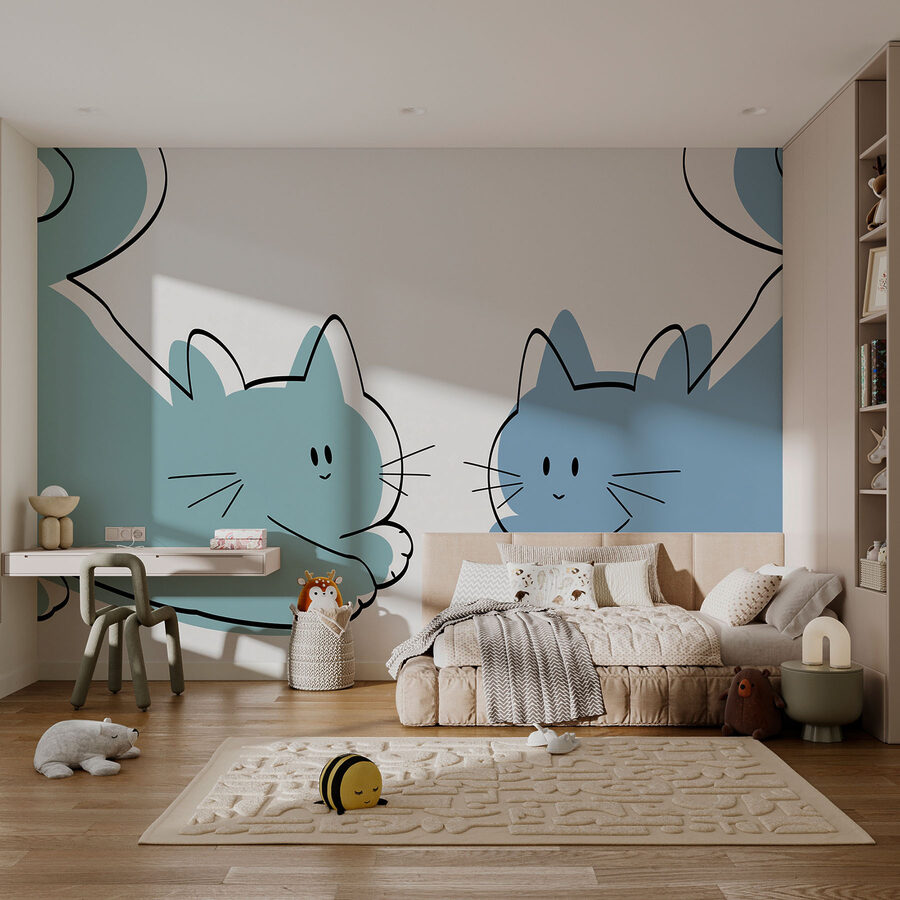 Ein paar liegende Katzen