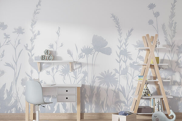 Weiße Blumensilhouetten Weiße Blumensilhouetten