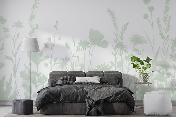 Skurrile florale Silhouette Design angezeigt Skurrile florale Silhouette Design angezeigt