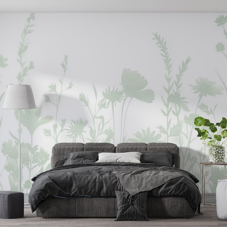 Skurrile florale Silhouette Design angezeigt Skurrile florale Silhouette Design angezeigt