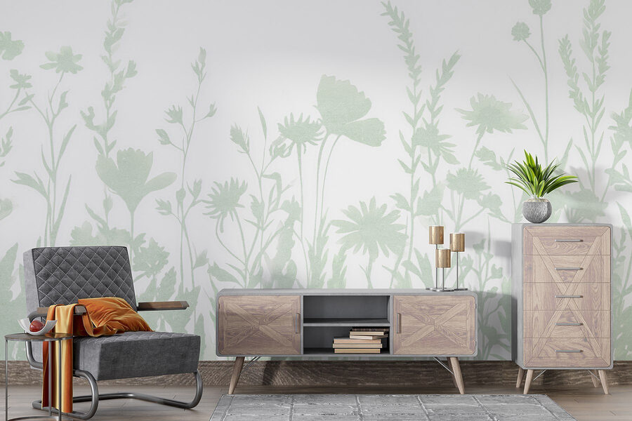 Skurrile florale Silhouette Design angezeigt Skurrile florale Silhouette Design angezeigt