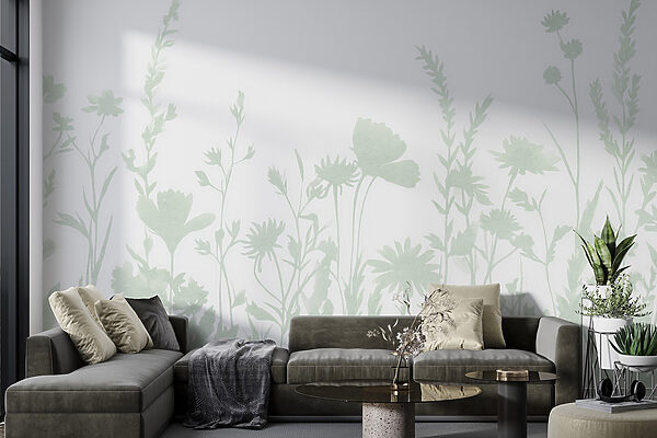 Skurrile florale Silhouette Design angezeigt Skurrile florale Silhouette Design angezeigt