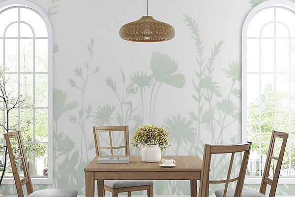 Skurrile florale Silhouette Design angezeigt Skurrile florale Silhouette Design angezeigt
