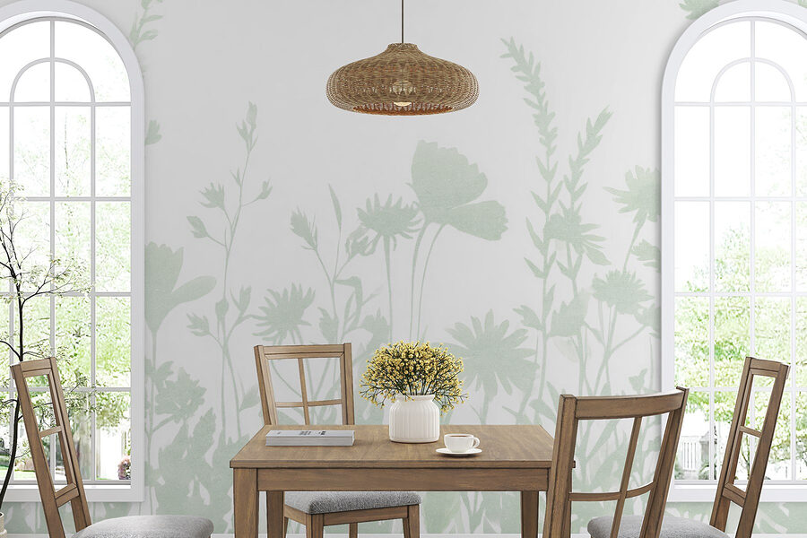 Skurrile florale Silhouette Design angezeigt Skurrile florale Silhouette Design angezeigt