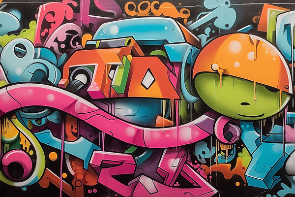 Graffiti an einer Wand Graffiti an einer Wand