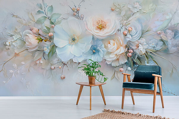 Malerei von Blumen und Blättern Malerei von Blumen und Blättern