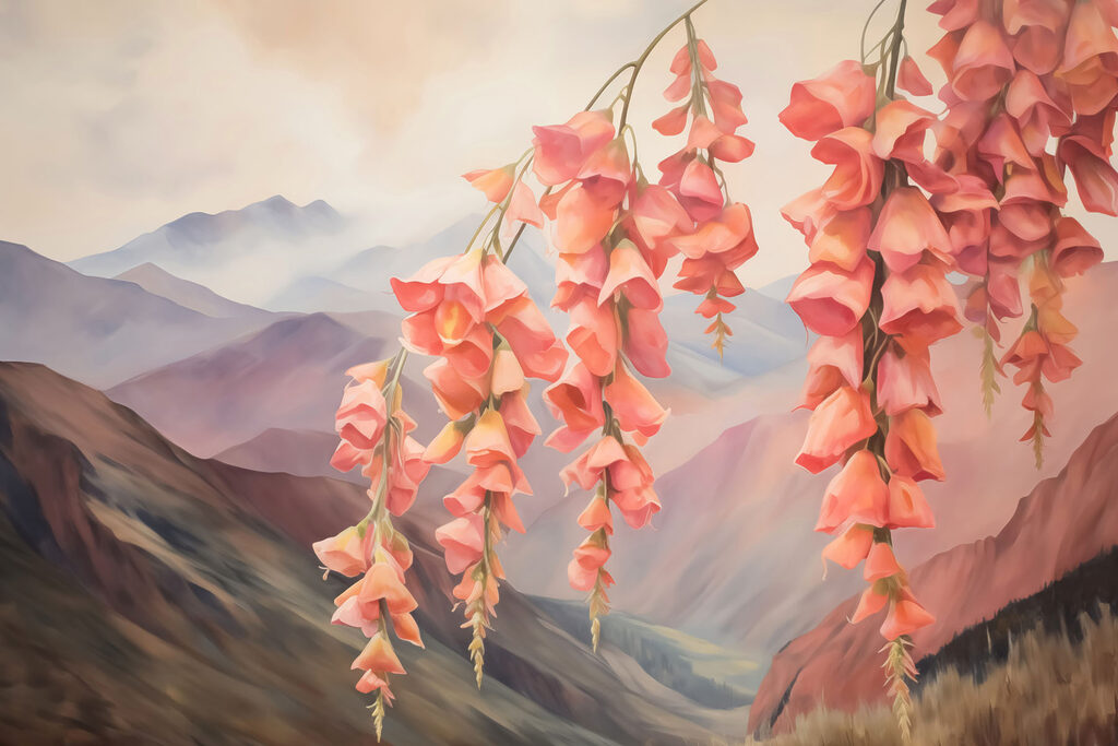 Malerei von Blumen aus einem Baum Malerei von Blumen aus einem Baum
