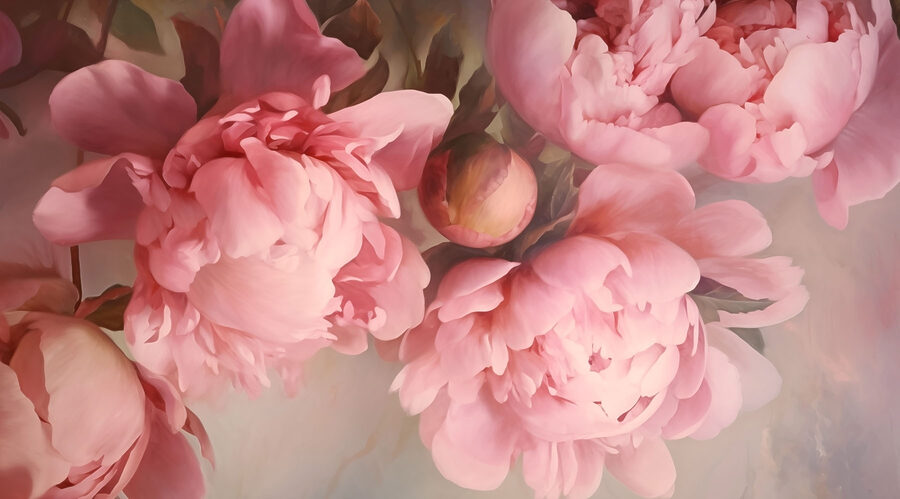 Gruppe von rosa Blumen