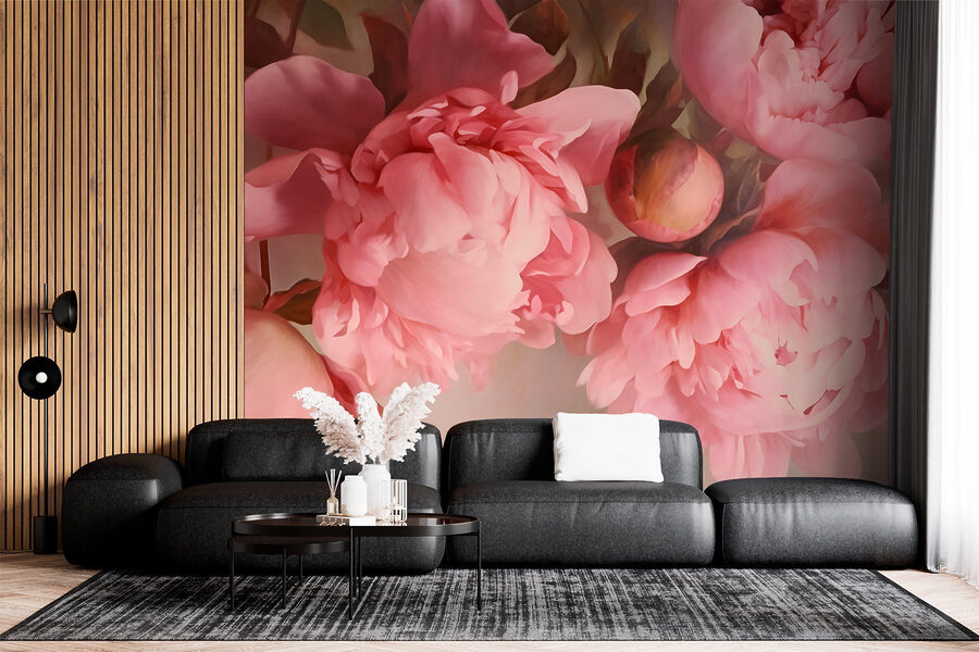 Gruppe von rosa Blumen