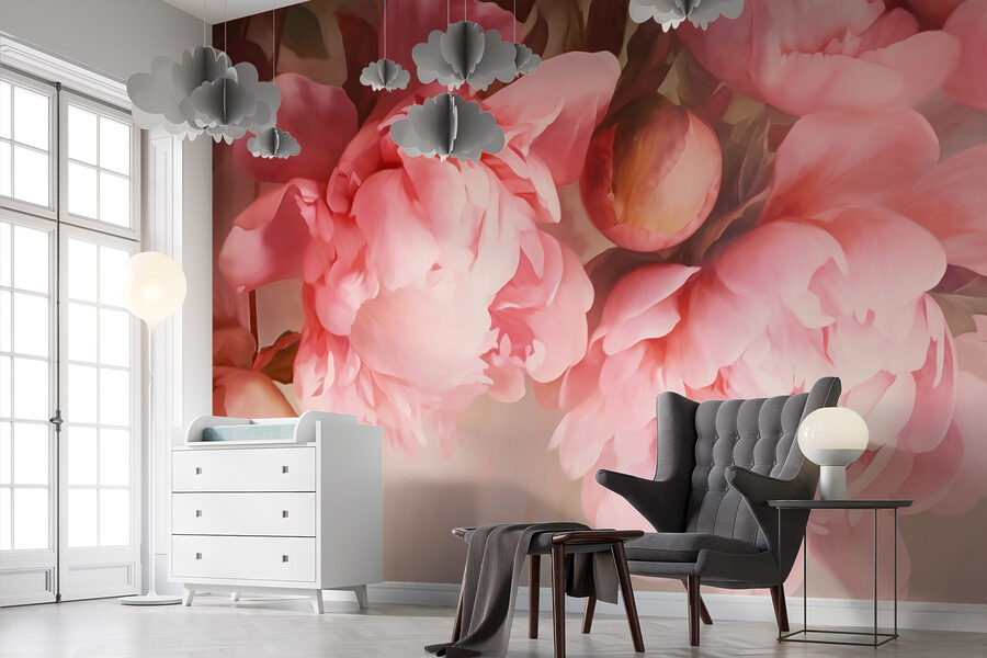 Gruppe von rosa Blumen