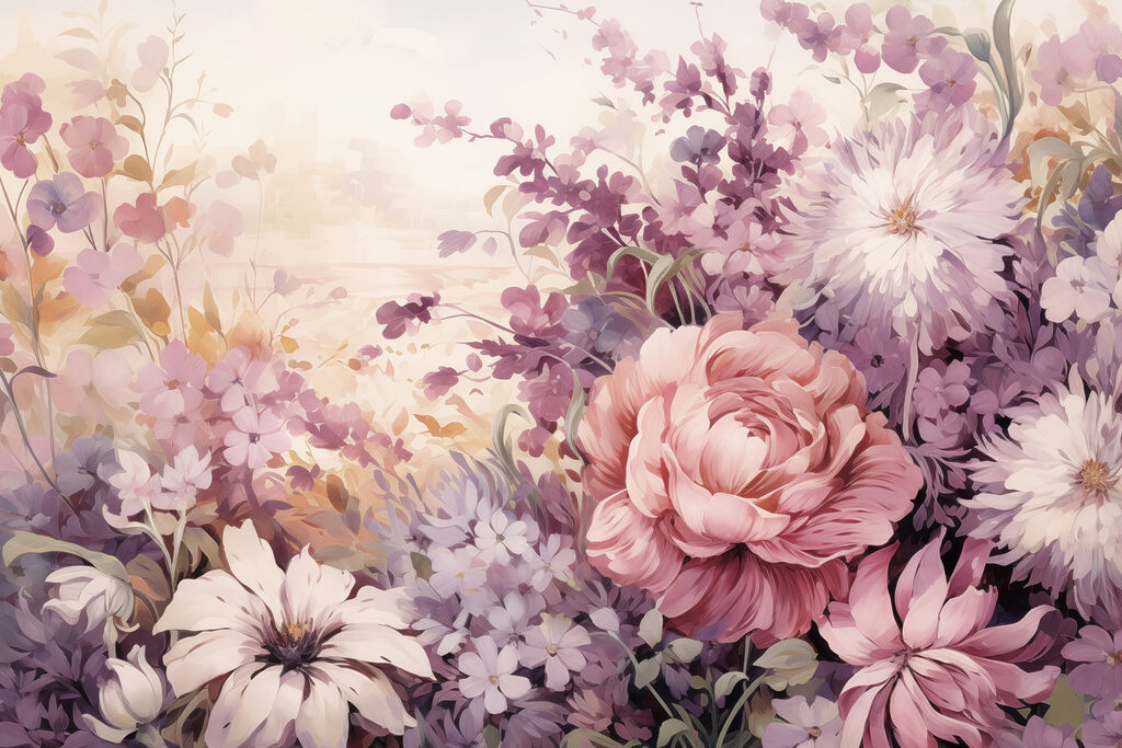 Malerei von Blumen und Blättern Malerei von Blumen und Blättern