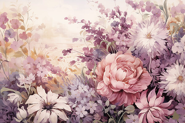 Malerei von Blumen und Blättern Malerei von Blumen und Blättern