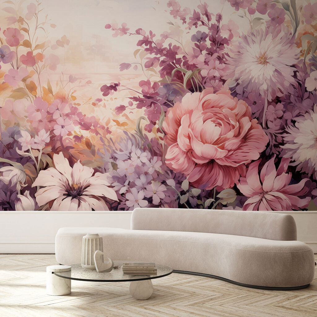Painting of flowers and leaves