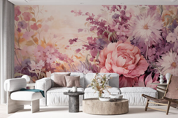 Malerei von Blumen und Blättern Malerei von Blumen und Blättern