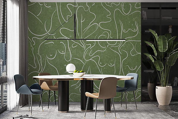 Drawing of a group of women