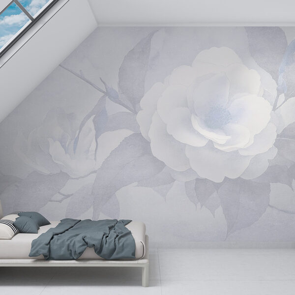 Weiße Blume mit Blättern Weiße Blume mit Blättern