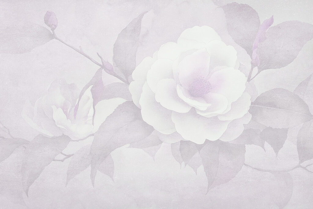 Weiße Blume mit Blättern Weiße Blume mit Blättern