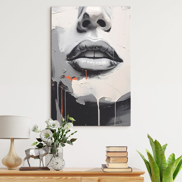 Gemälde einer Frau’s Lippen Gemälde einer Frau’s Lippen