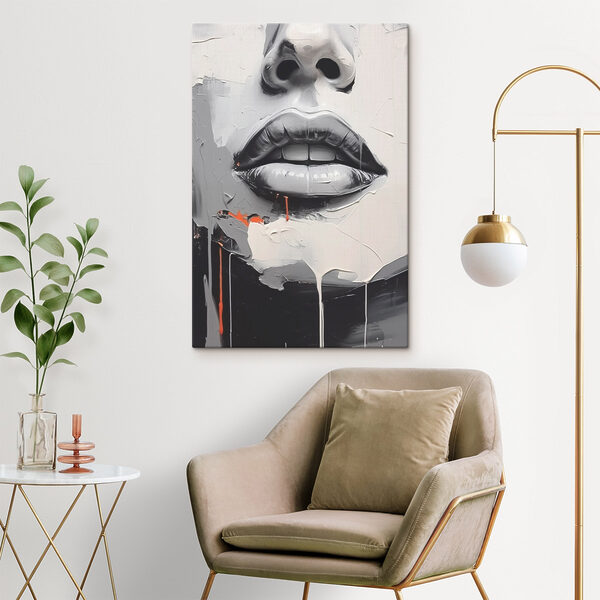 Gemälde einer Frau’s Lippen Gemälde einer Frau’s Lippen