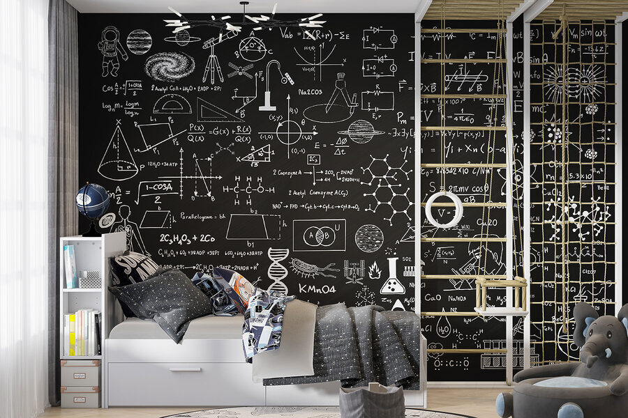 Tafel mit mathematischen Symbolen und Formeln Tafel mit mathematischen Symbolen und Formeln