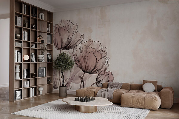 Zeichnung von Blumen auf einem weißen Hintergrund Zeichnung von Blumen auf einem weißen Hintergrund